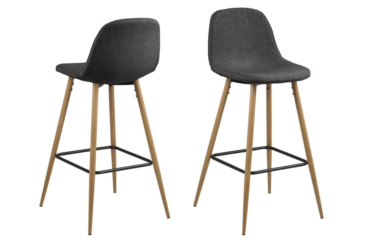 2-jų baro kėdžių komplektas Wilma Sawana, pilkos/ąžuolo spalvos kaina ir informacija | Virtuvės ir valgomojo kėdės | pigu.lt