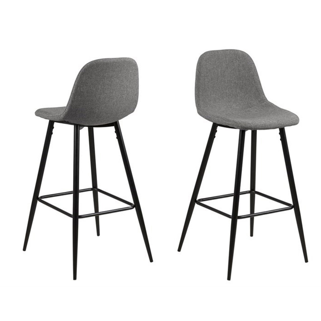 2-jų baro kėdžių komplektas Wilma Sawana, pilkas/juodas kaina ir informacija | Virtuvės ir valgomojo kėdės | pigu.lt