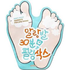 Minkštinamoji pėdų kaukė - kojinės A'Pieu Soft Foot 30 Minute Peeling Socks 40 ml цена и информация | Кремы, лосьоны для тела | pigu.lt