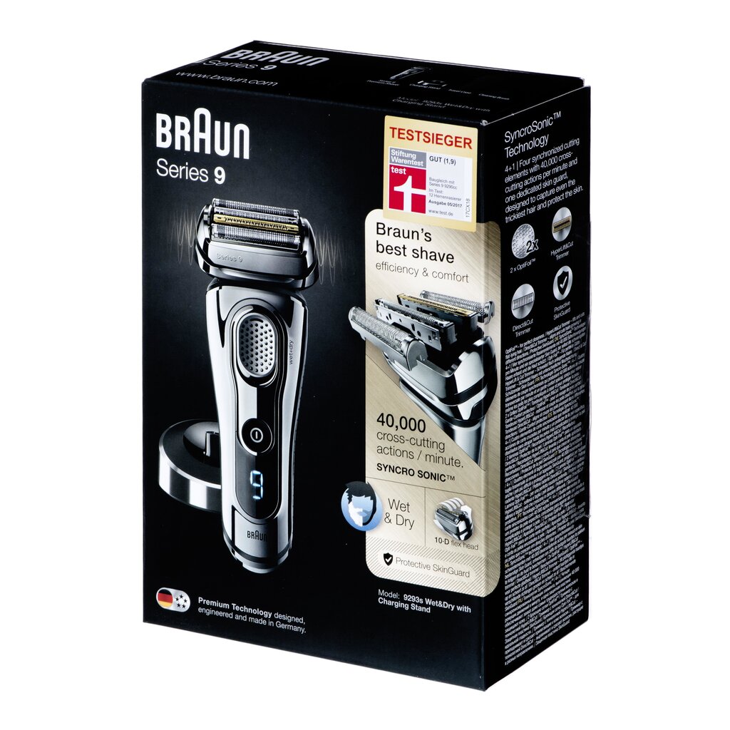 Braun Series 9 W&D 9293s цена и информация | Barzdaskutės | pigu.lt