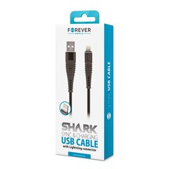 Forever 8-pin cable for iPhone Shark black цена и информация | Кабели для телефонов | pigu.lt