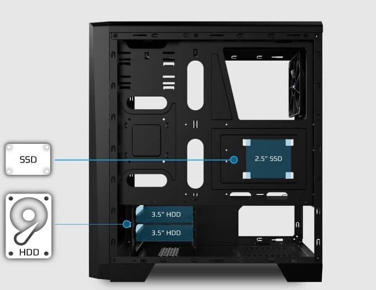 AeroCool Cylon Mid-tower ATX RGB kaina ir informacija | Korpusai | pigu.lt