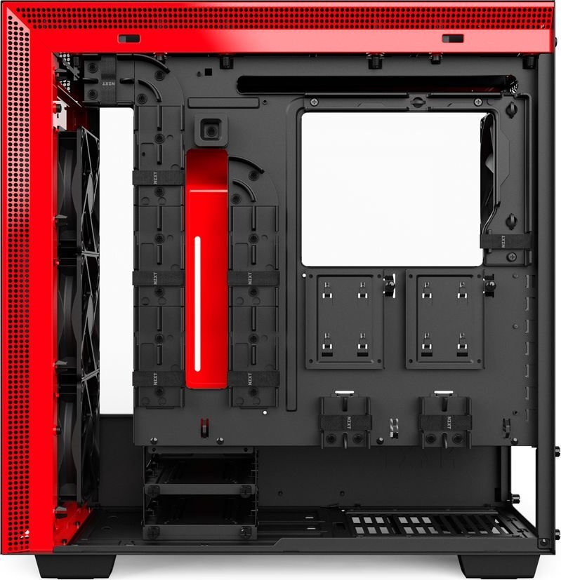 Nzxt H700 su langu, juodai raudonas (CA-H700B-BR) kaina ir informacija | Korpusai | pigu.lt