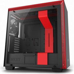 Nzxt H700 su langu, juodai raudonas (CA-H700B-BR) цена и информация | Корпуса | pigu.lt