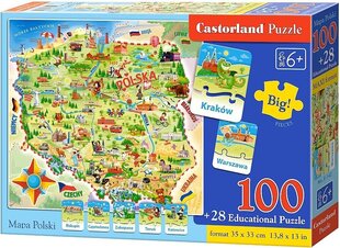 Dėlionė Castorland Lenkijos žemėlapis, 100 detalių kaina ir informacija | Dėlionės (puzzle) | pigu.lt