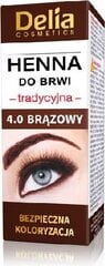 Antakių ir blakstienų dažai Delia Cosmetics Henna Traditional 2 g, 4.0 Brown kaina ir informacija | Antakių dažai, pieštukai | pigu.lt