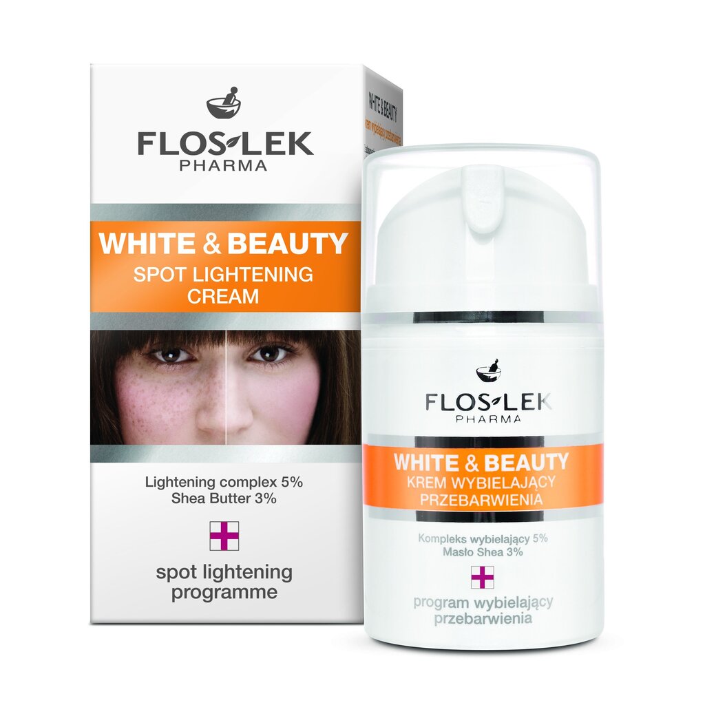 Skaistinantis veido kremas FlosLek White & Beauty 50 ml цена и информация | Veido kremai | pigu.lt