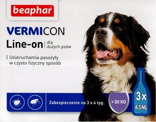 Капли от паразитов для собак Beaphar Vermicon Dog L, > 30 кг, 3x4,5 мл цена и информация | Витамины, добавки, средства от паразитов для собак | pigu.lt