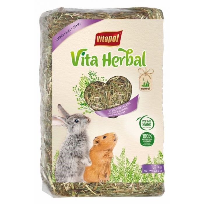 Šienas graužikams Vitapol Vita Herbal, 1,2 kg kaina ir informacija | Šienas, kraikas graužikams ir triušiams | pigu.lt