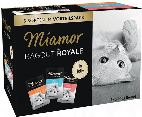 Miamor Ragout Royal su veršiena, kalakutiena, lašiša, 12x100g kaina ir informacija | Konservai katėms | pigu.lt