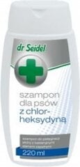 Šampūnas Dr Seidel su chlorheksidinu, 220 ml kaina ir informacija | Priežiūros priemonės gyvūnams | pigu.lt