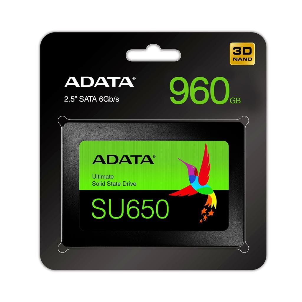 ADATA 960GB 2,5" SATA SSD Ultimate SU650 kaina ir informacija | Vidiniai kietieji diskai (HDD, SSD, Hybrid) | pigu.lt