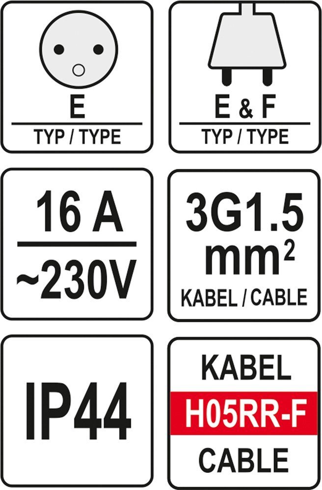 Ilgiklis su stovu Yato H05RR-F 20 m kaina ir informacija | Prailgintuvai | pigu.lt