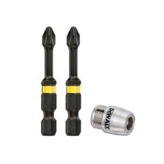 Dewalt TORSION PH2 impact driver bits 2 pcs. + handle (DT70536T) цена и информация | Механические инструменты | pigu.lt