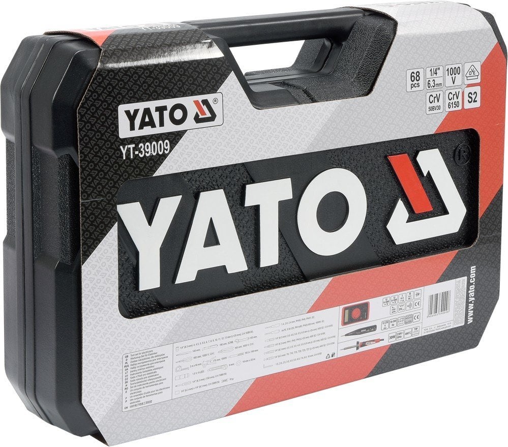 Yato įrankių elektrikams rinkinys YT-39009, 68 vnt. kaina ir informacija | Mechaniniai įrankiai | pigu.lt