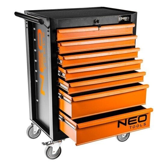 Įrankių vežimėlis 7 stalčiai NEO 84-222 цена и информация | Įrankių dėžės, laikikliai | pigu.lt