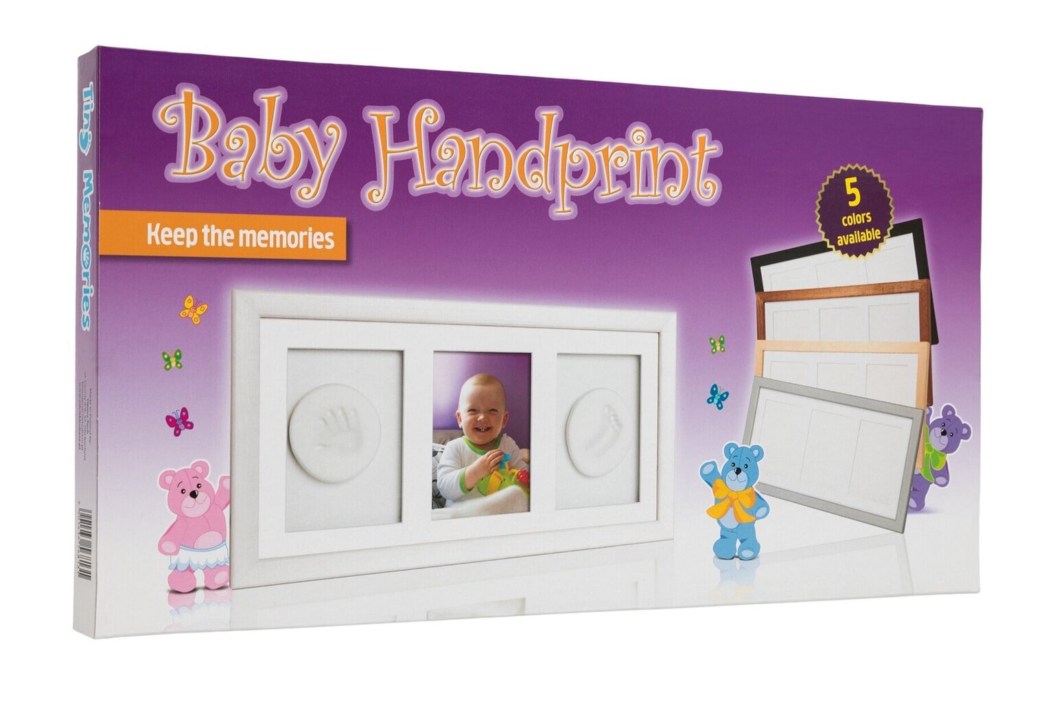 Trigubo rėmelio su moliu rinkinys Baby HandPrint, juodas kaina ir informacija | Antspaudai kūdikiams | pigu.lt