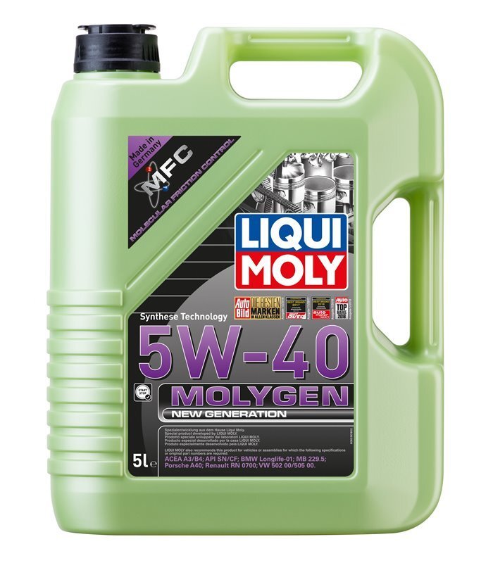 Sintetinė variklinė alyva LIQUI-MOLY Molygen New Generation 5W-40, 5L цена и информация | Variklinės alyvos | pigu.lt