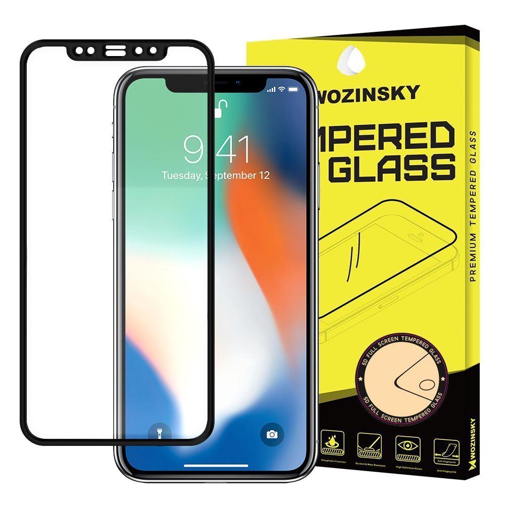 LCD apsauginis stikliukas Wozinsky 5D pritaikytas dėklui Iphone 11 pro max juodas kaina ir informacija | Apsauginės plėvelės telefonams | pigu.lt