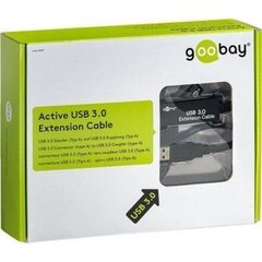 Goobay USB 3.0, 5 m, juodas kaina ir informacija | Kabeliai ir laidai | pigu.lt