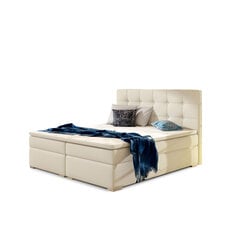 Кровать Inez, 140x200 см, искусственная кожа, кремовая цена и информация | Кровати | pigu.lt