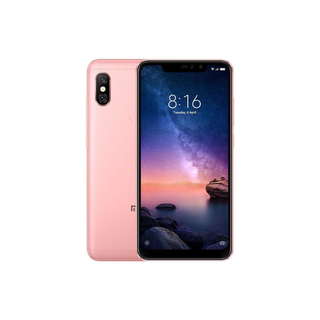 Телефон Xiaomi Redmi Note 6 Pro, 3/32 GB Dual Sim, Pink цена | pigu.lt