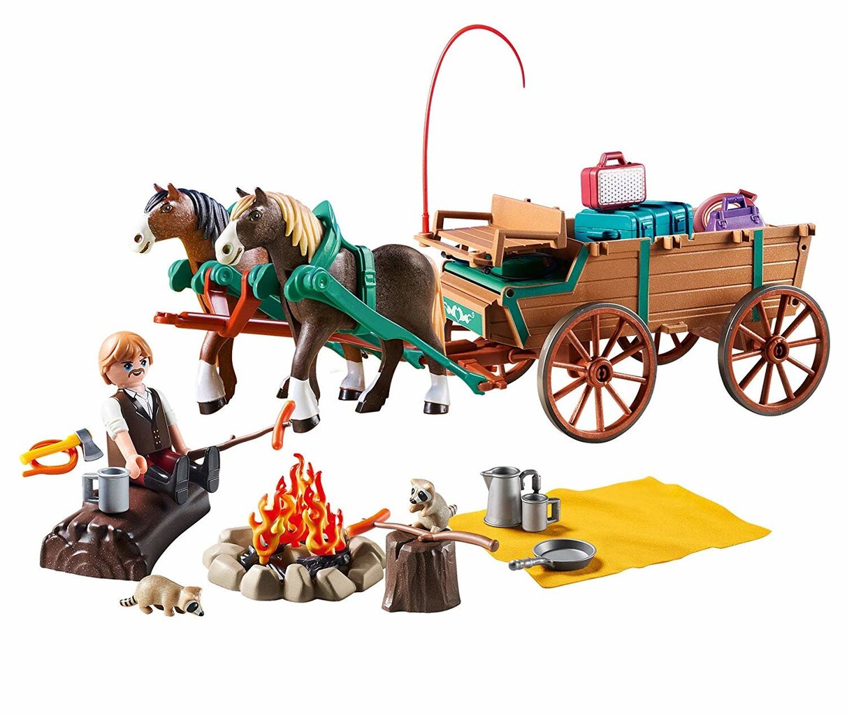 9477 PLAYMOBIL® DreamWorks Spirit, Lucky tėtis ir jo arklių vežimas цена и информация | Konstruktoriai ir kaladėlės | pigu.lt