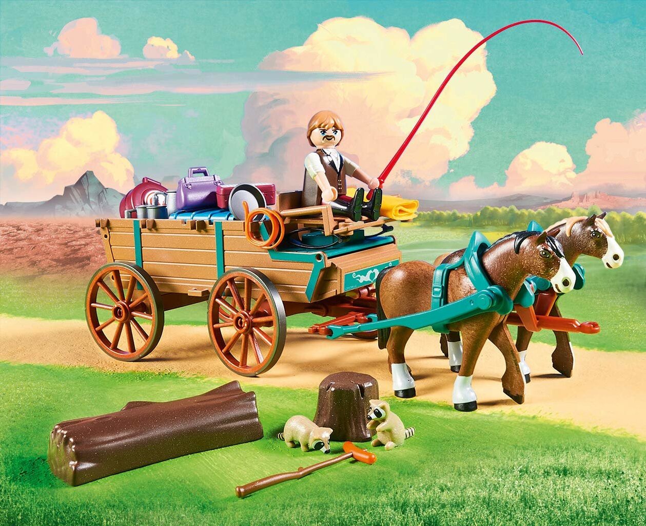 9477 PLAYMOBIL® DreamWorks Spirit, Lucky tėtis ir jo arklių vežimas kaina ir informacija | Konstruktoriai ir kaladėlės | pigu.lt