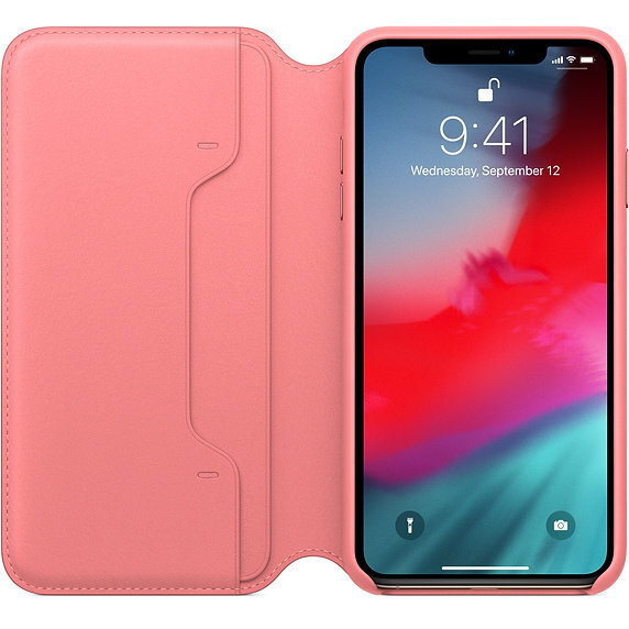 Apple Leather Case Folio MRX62ZM/A Peony Pink kaina ir informacija | Telefono dėklai | pigu.lt