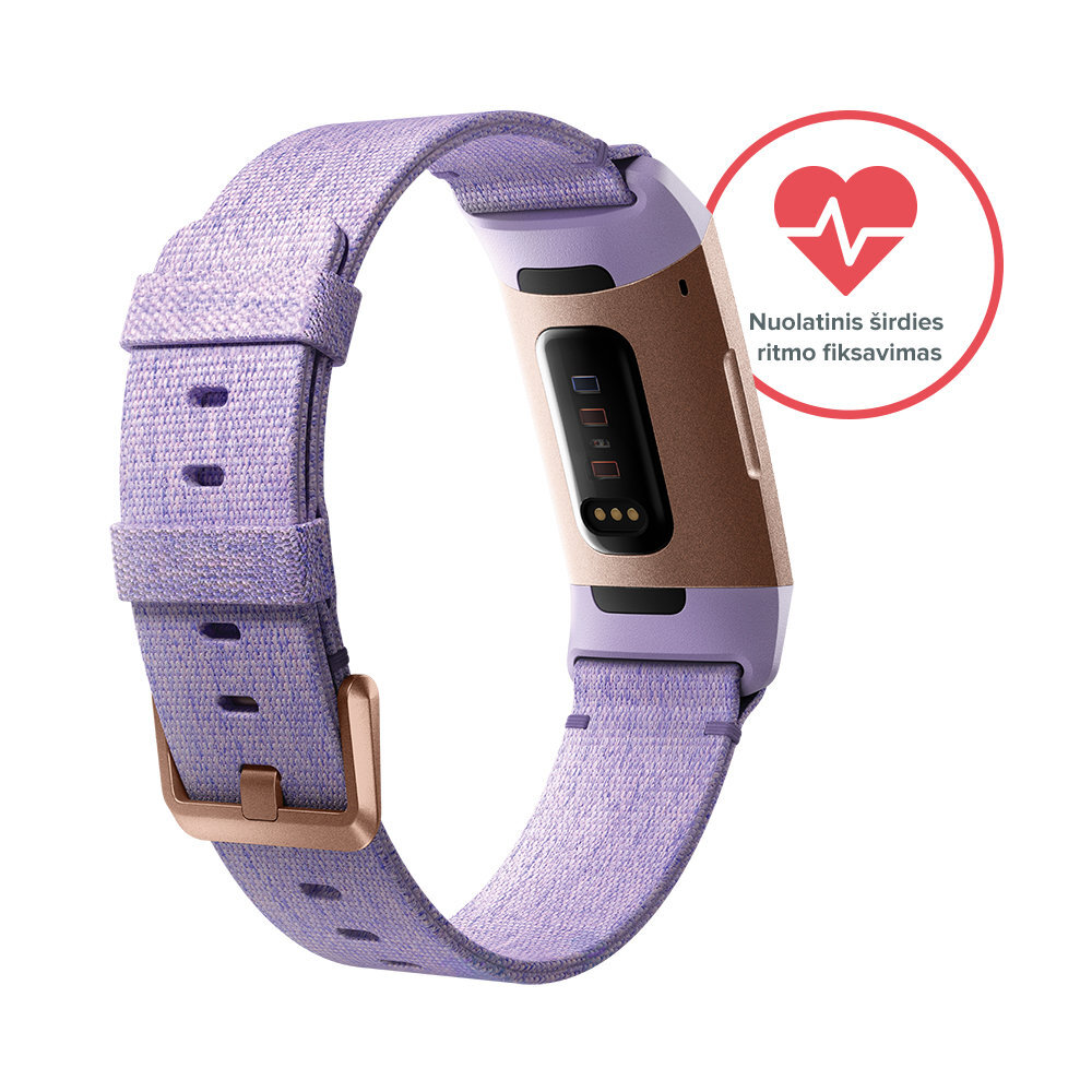 Išmanioji apyrankė Išmanioji apyrankė Fitbit Charge 3, Lavender/Rose Gold  kaina | pigu.lt