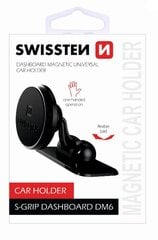 Swissten S-Grip DM6 Universal Car Panel Holder With Magnet For Devices Black kaina ir informacija | Swissten Mobilieji telefonai ir jų priedai | pigu.lt