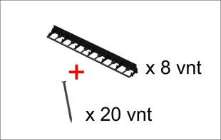 Plastikinių bortų juodų 7,8 cm aukščio (8 vnt) ir plastikinių vinių (20 vnt) komplektas kaina ir informacija | Tvoros ir jų priedai | pigu.lt