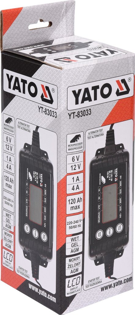 Akumuliatoriaus pakrovėjas Yato YT-83033 kaina ir informacija | Akumuliatorių krovikliai | pigu.lt