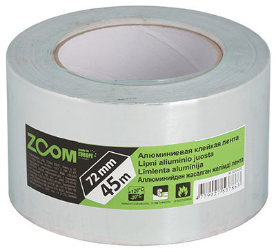 ZOOM lipni aliuminio juosta 72 mm x 45 m kaina ir informacija | Mechaniniai įrankiai | pigu.lt