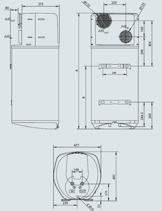 80 L talpos, 1200 W galios karšto vandens šildytuvas su šilumos siurbliu Ariston Nuos Primo 80 EU цена и информация | Vandens šildytuvai | pigu.lt