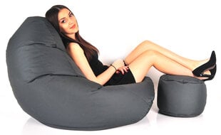 Кресло-мешок с пуфом Mega Comfort, гобелен, темно-серое цена и информация | Кресла-мешки и пуфы | pigu.lt
