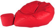 Sėdmaišis su pufu Mega Comfort, dirbtinė oda, raudonas kaina ir informacija | Sėdmaišiai ir pufai | pigu.lt