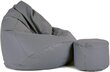 Sėdmaišis su pufu Mega Comfort, dirbtinė oda, pilkas kaina ir informacija | Sėdmaišiai ir pufai | pigu.lt