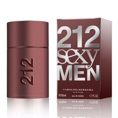 Туалетная вода для мужчин Carolina Herrera 212 Sexy Men EDT 50 мл цена и информация | Мужские духи | pigu.lt