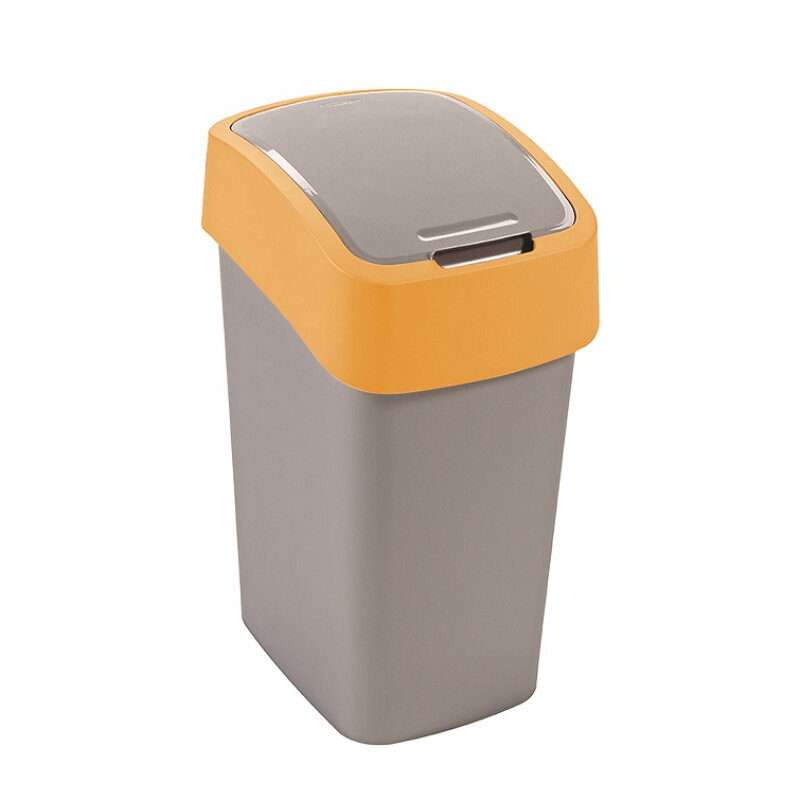 Curver šiukšlių dėžė Flip Bin, 10 l, pilka/oranžinė kaina ir informacija | Šiukšliadėžės | pigu.lt
