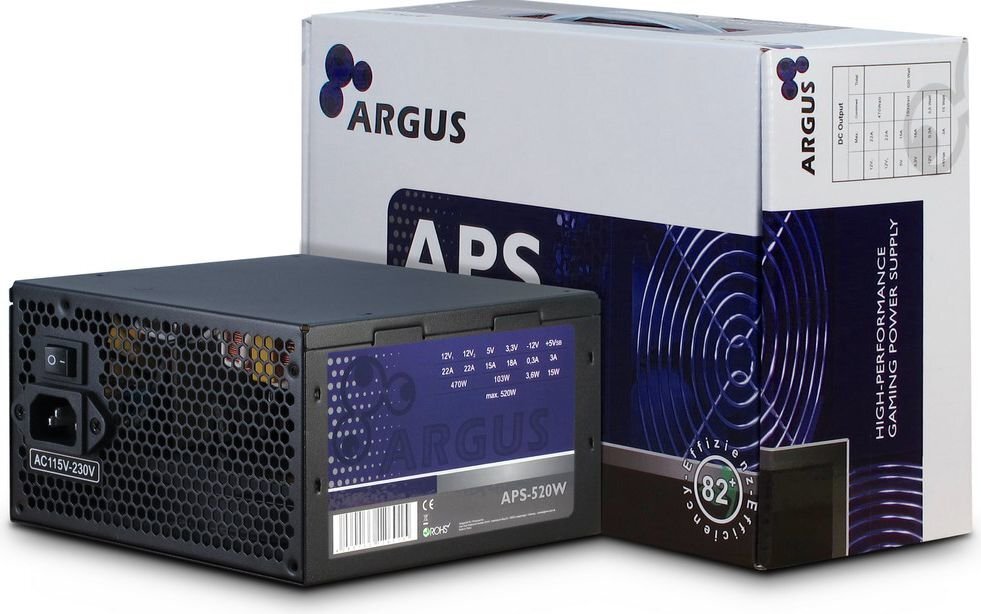 Inter-Tech Argus APS-520W (88882117) цена и информация | Maitinimo šaltiniai (PSU) | pigu.lt