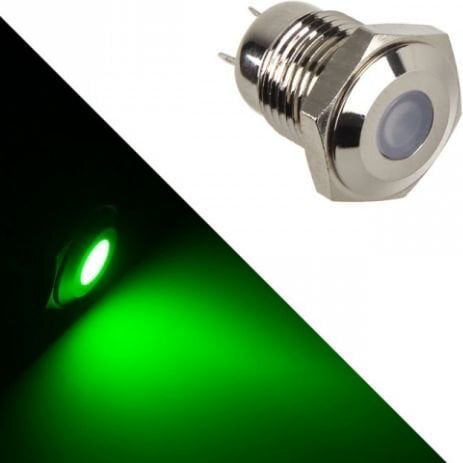 Lamptron Stainless Steel Vandal Resistant Illuminated Green button (LAMP-SW2003-S) kaina ir informacija | Korpusų priedai | pigu.lt