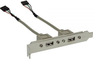 InLine Slot Bracket 2x USB 2.0 Type A female to 2x 5 Pin internal header 0.3м (33390) цена и информация | Аксессуары для корпусов | pigu.lt