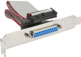 InLine Parallel Slot Bracket with 25 Pin Sub-D Socket to 26 Pin female 0.5м (33225A) цена и информация | Аксессуары для корпусов | pigu.lt