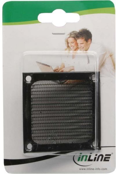 InLine Fan Grill Aluminum Filter 140x140mm black (33372S) kaina ir informacija | Korpusų priedai | pigu.lt