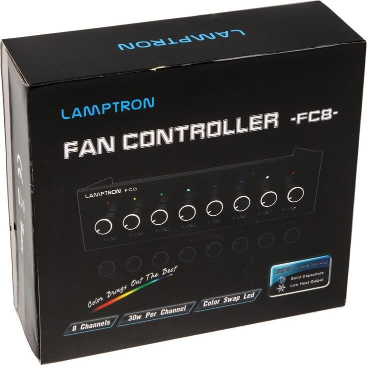 Lamptron Fan controller 8 pcs, 5.25" (LAMP-FC0010H) kaina ir informacija | Korpusų priedai | pigu.lt