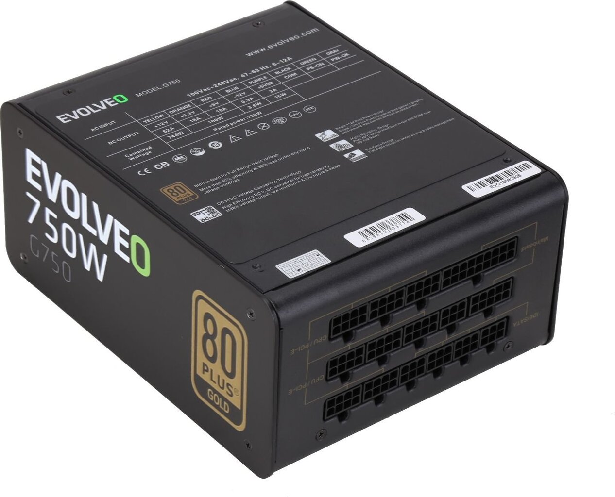 Evolveo G750 750W цена и информация | Maitinimo šaltiniai (PSU) | pigu.lt