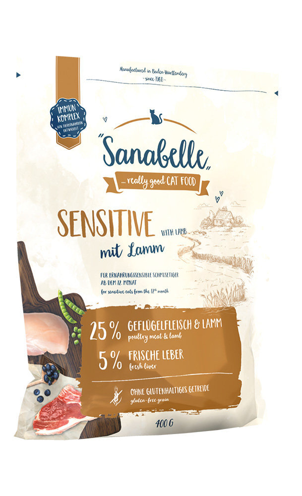 Sanabelle su ėriena Sensitive Lamb, 400 g kaina ir informacija | Sausas maistas katėms | pigu.lt