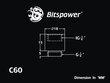 BitsPower Fitting G1/4" Inch, 15mm Carbon, Black (BP-CBWP-C60) kaina ir informacija | Aušinimas vandeniu - aksesuarai | pigu.lt