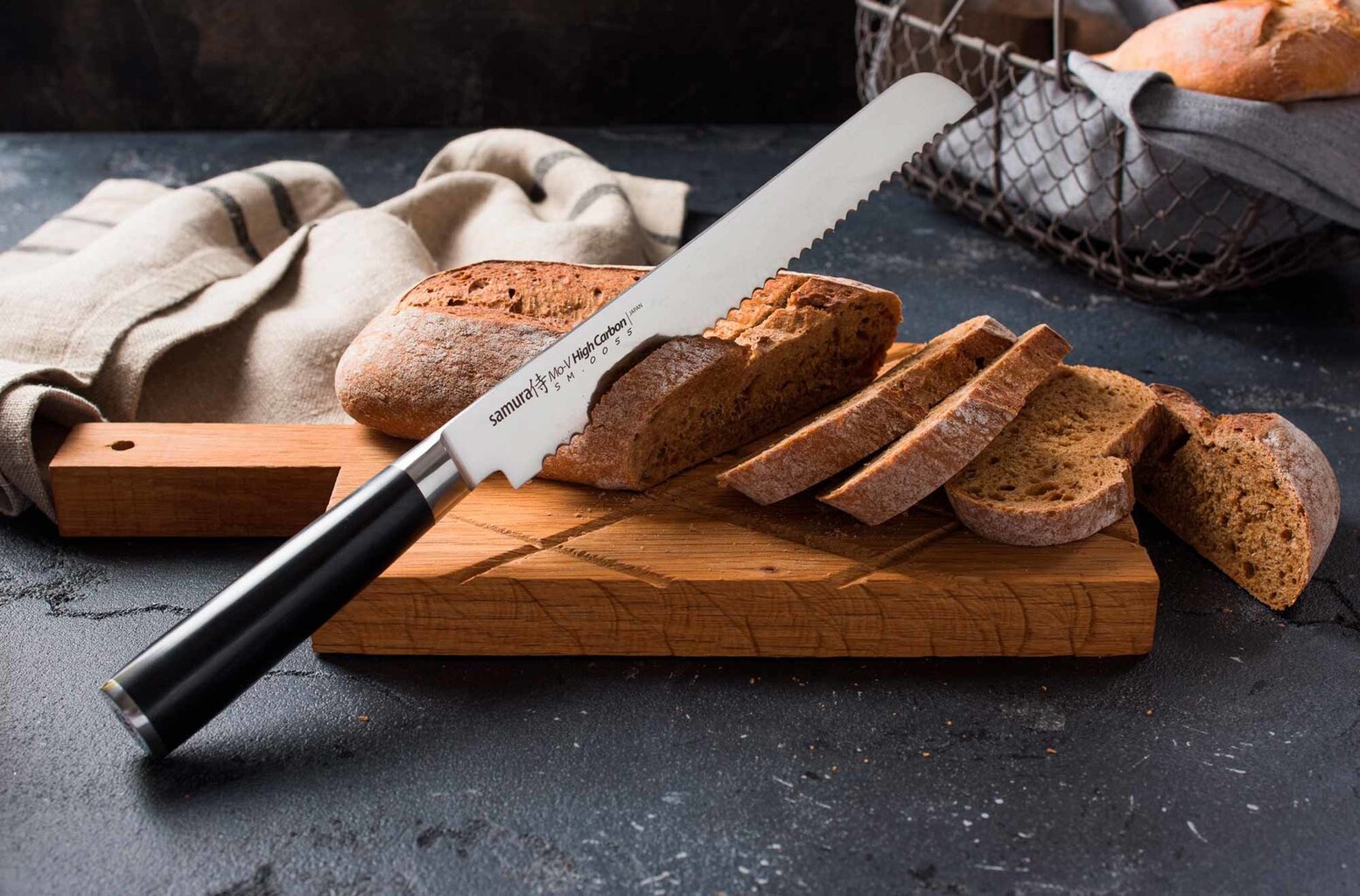 Samura MO-V duonos peilis, 23 cm kaina ir informacija | Peiliai ir jų priedai | pigu.lt